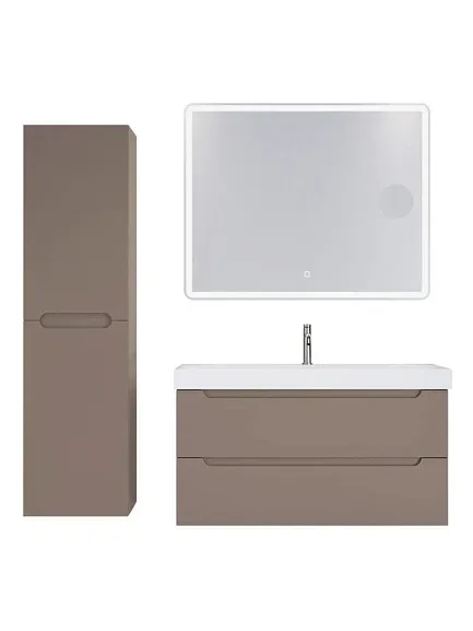 Тумба с раковиной BelBagno Этна (Etna) 100 бежевая матовая (раковина BB-8078-100)
