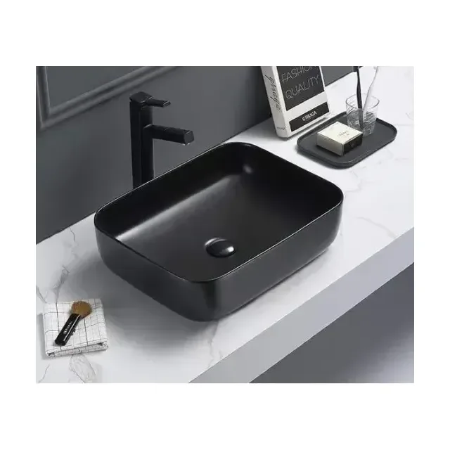 Накладная раковина CeramaLux NC 2105-1МВ 50*39 черная матовая