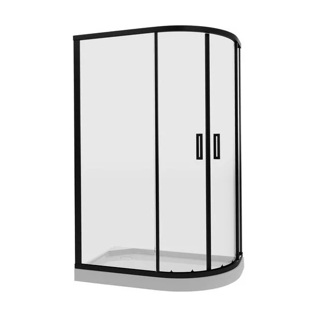 Душевое ограждение Niagara Nova NG-6821-08ВLACK (120х80х195) асимметрия,черный,двери раздвижные,стекло прозрачное
