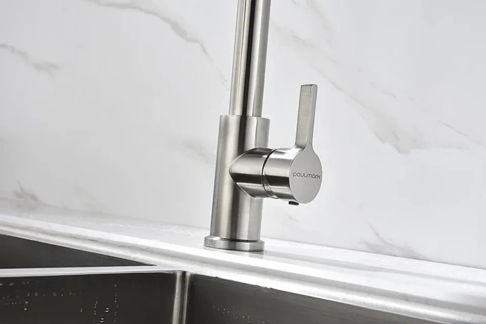 Смеситель Paulmark Halt Ha214021-Ni для кухни с гибким изливом никель