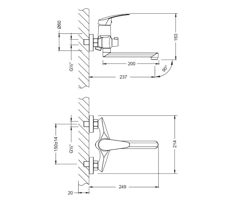 Lemark Смеситель Linara LM0417C универсальный