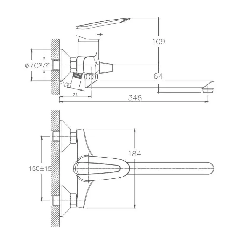 Смеситель Haiba HB2207 универсальный