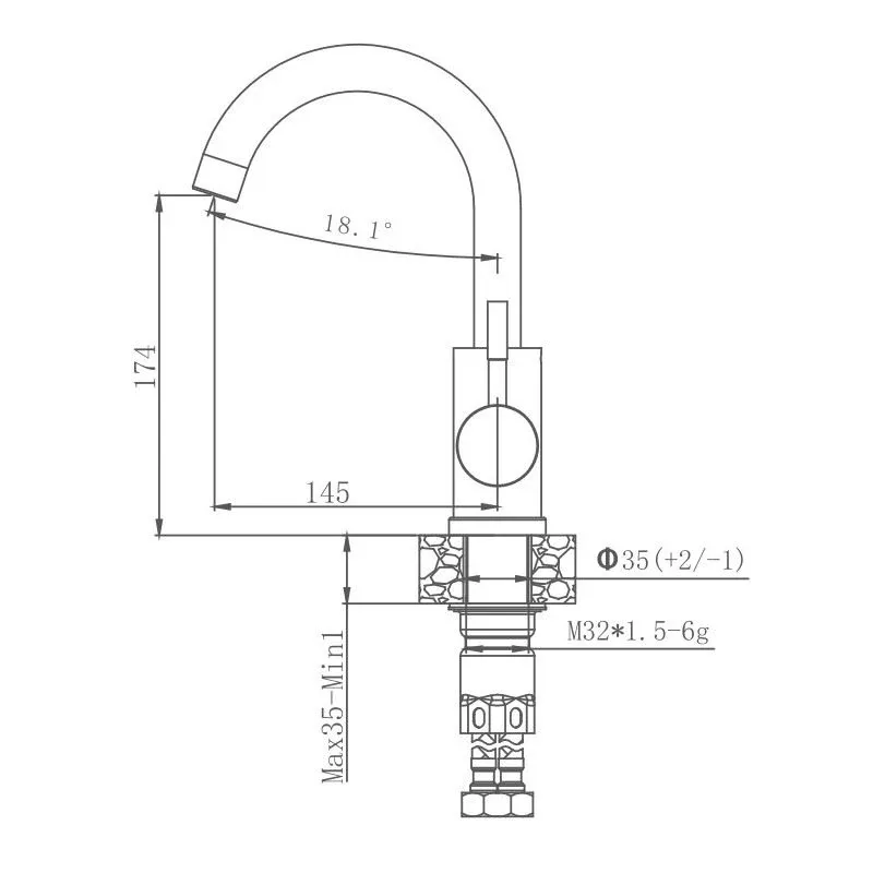 Смеситель Haiba HB72304-3 для кухни сталь матовая