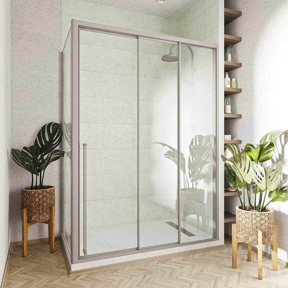 Боковая панель Veconi Premium Prato SP CH, 900x2000, хром, стекло прозрачное