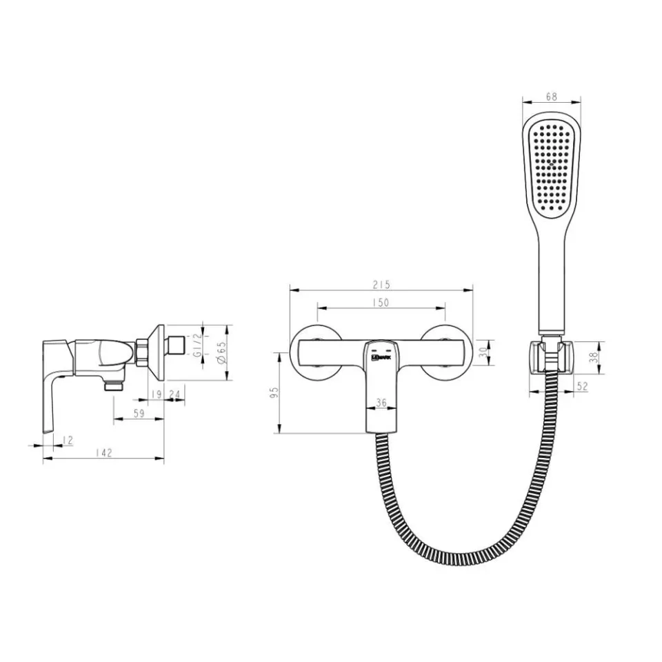 Смеситель Lemark Ursus LM7203BL для душа черный