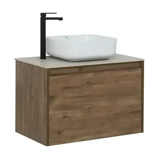 Тумба с раковиной Aquanet Nova Lite 75 дуб рустикальный (1 ящик) (раковина City-1)