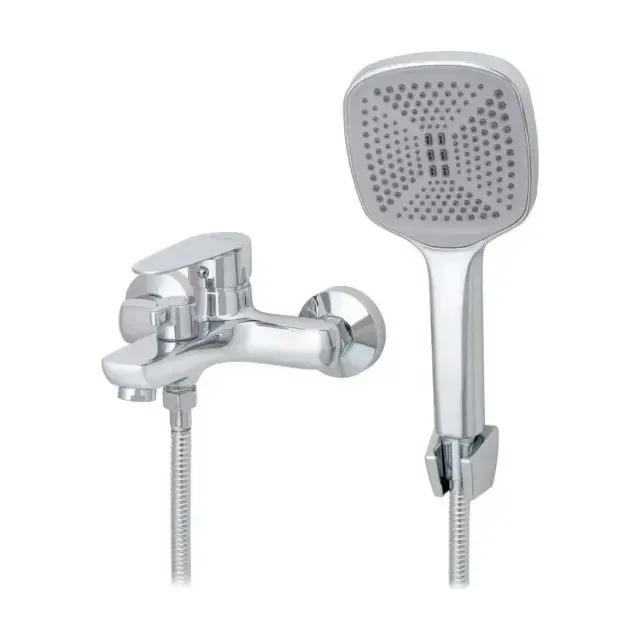 Смеситель Rusant RV7020015-029L для ванны и душа с душевыми аксессуарами хром