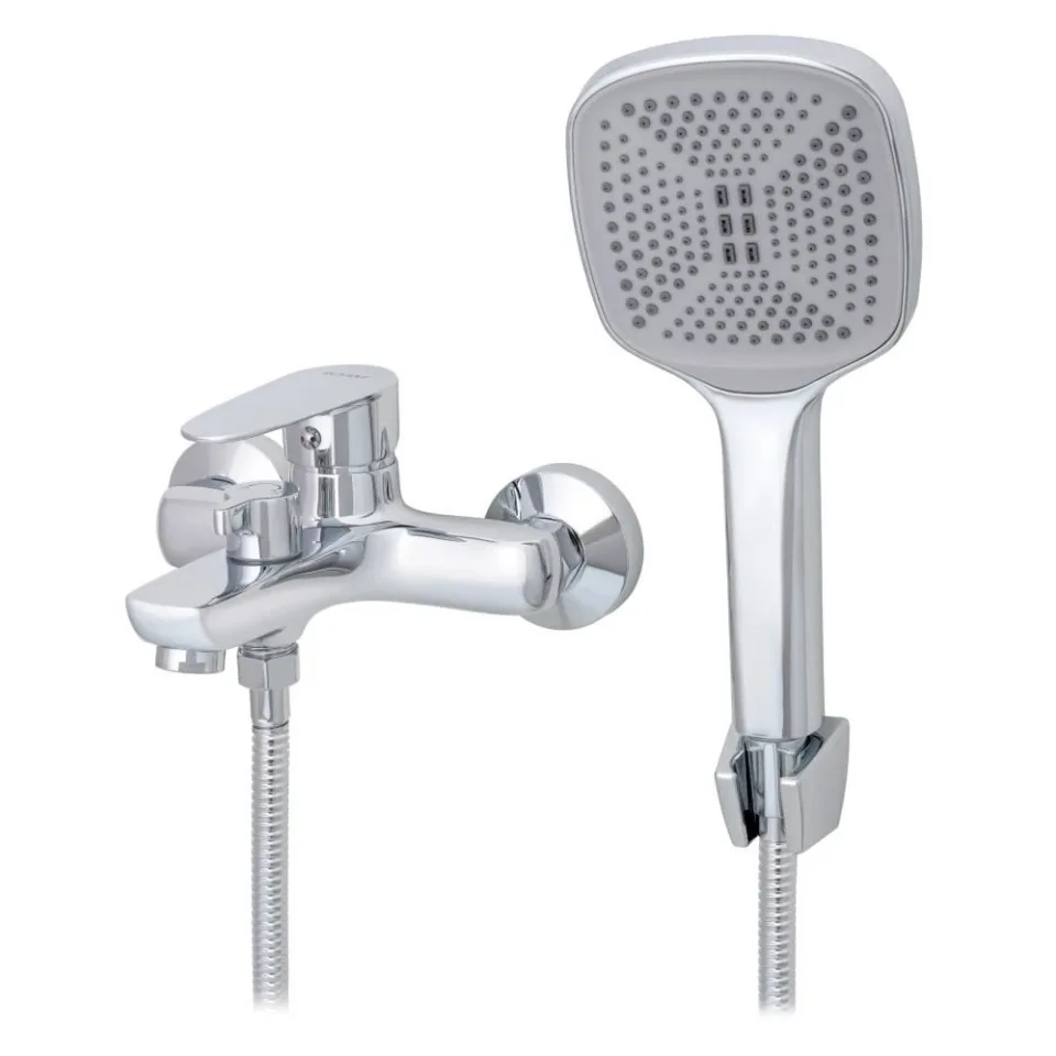 Смеситель Rusant RV7020015-029L для ванны и душа с душевыми аксессуарами хром