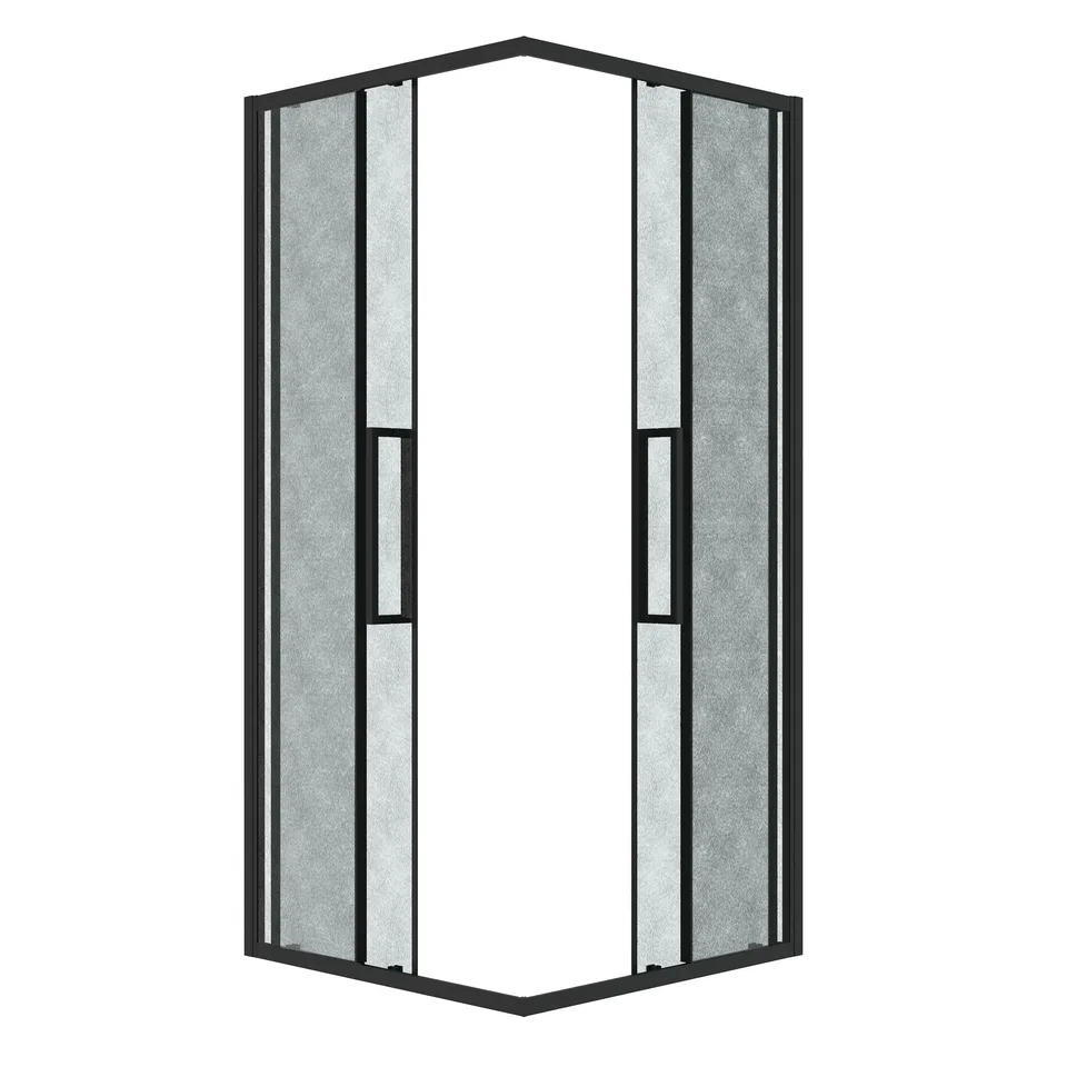 Душевое ограждение Grossman Cosmo 300.K33.02.8080.21.02 (80х80х195) квадрат,раздвижная,черный матовый,стекло шиншилла, 1 место