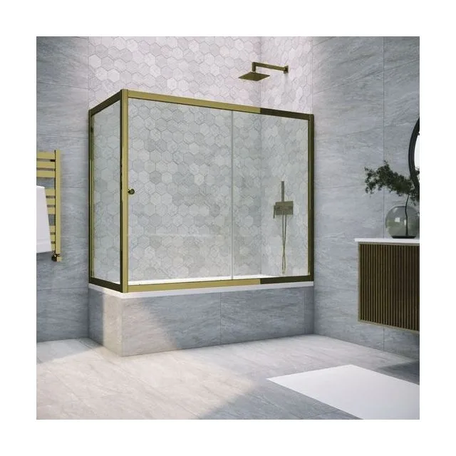 Шторка на ванную ZV+ZVF TUR NOVO 150*70 05 crystalvision, профиль бронза, стекло crystalvision