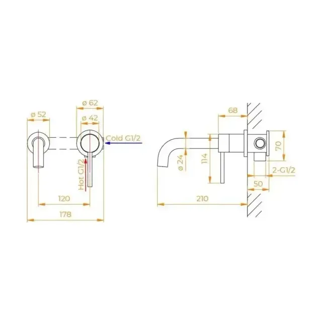 Смеситель RGW Shower Panels SP-47 для раковины скрытый монтаж