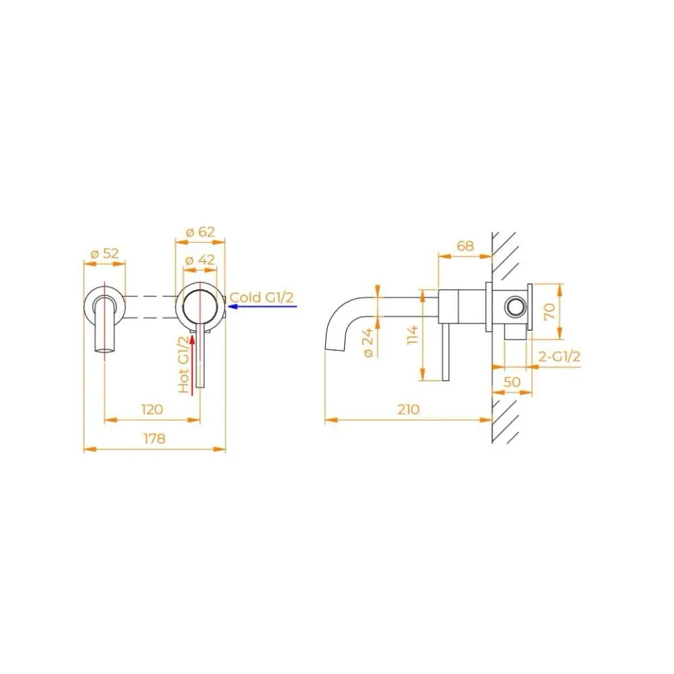 Смеситель RGW Shower Panels SP-47 для раковины скрытый монтаж