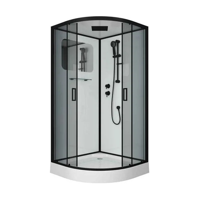 Душевая кабина Niagara Premium NG-6902-01 BLACK (100х100х210) низкий поддон(16 см),черный,стекло тонированное
