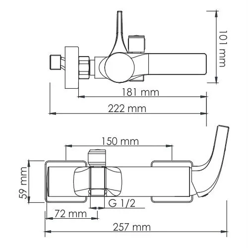 Смеситель WasserKRAFT Sauer 7101 для ванны и душа глянцевое золото