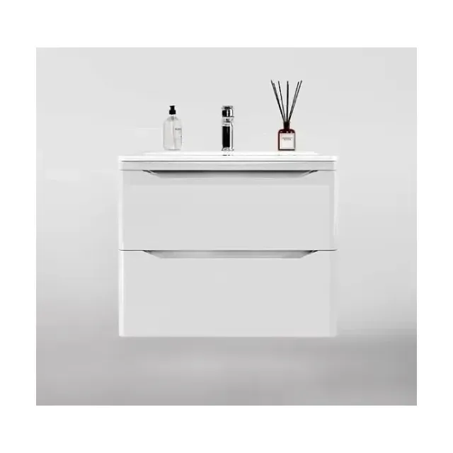 Тумба с раковиной Style Line Марелла Люкс 70 подвесная белый глянец