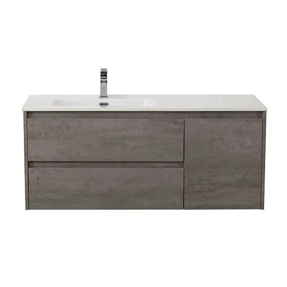 Тумба с раковиной BelBagno Крафт (Kraft) 100 серый цемент левая