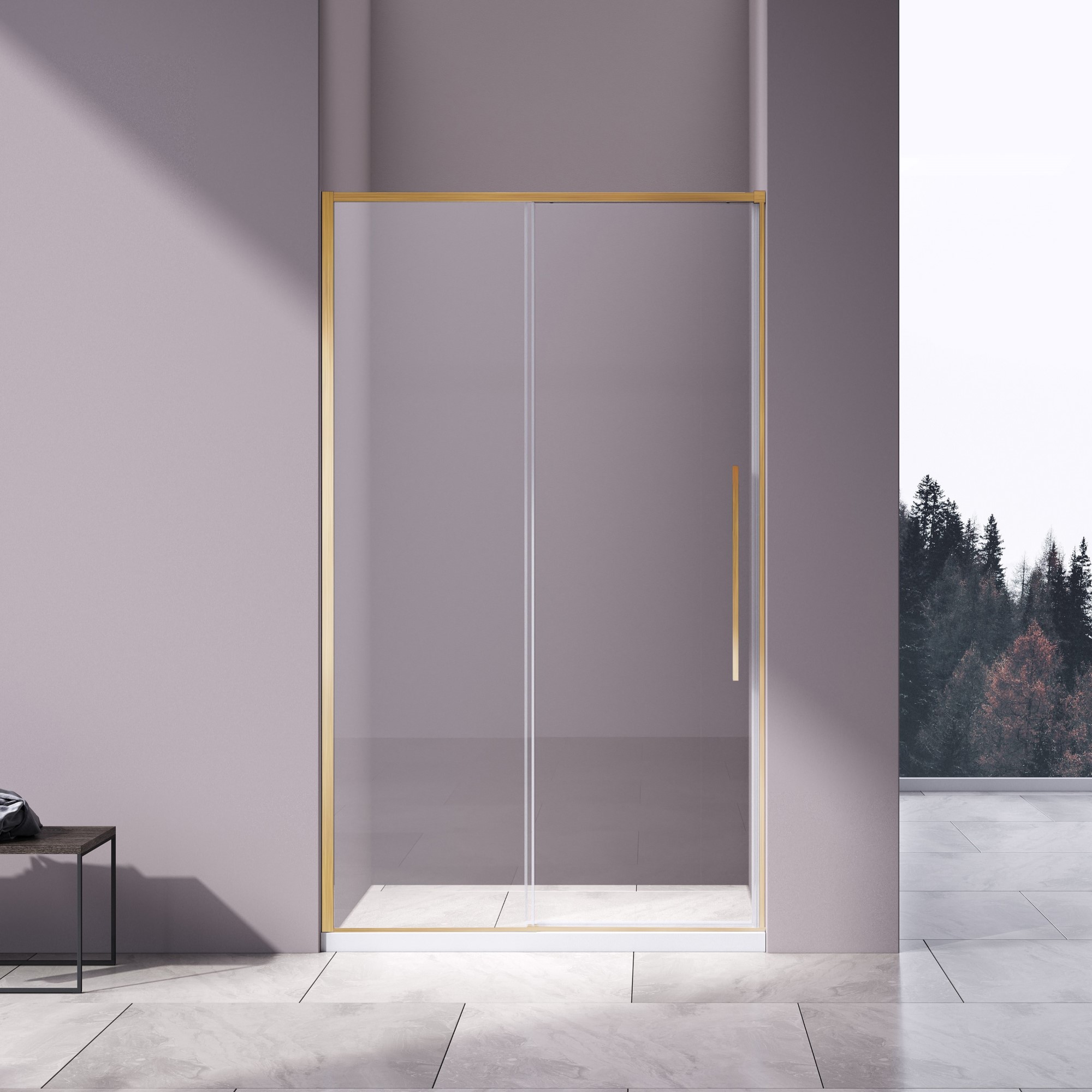 Душевая дверь Vincea Слим-Н (Slim-N) VDS-4SN110CLG 110х195 стекло прозрачное 6 мм профиль вороненая сталь