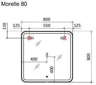 Зеркало Raval Morelle 80 квадратное