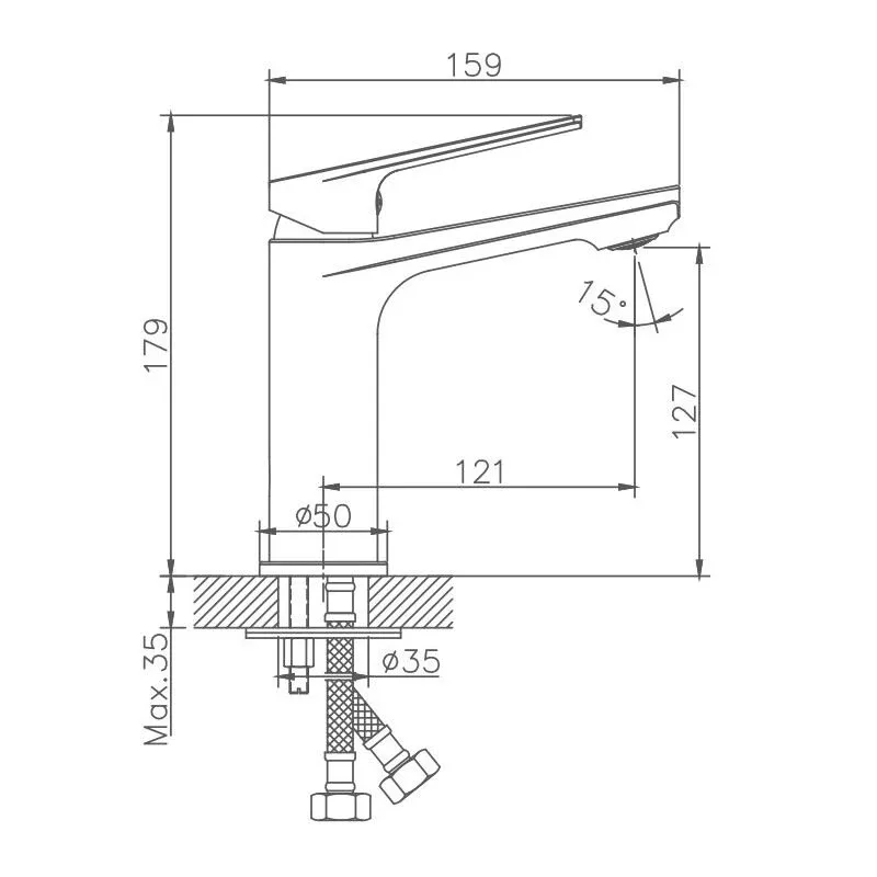 Смеситель Haiba HB10533-3 для раковины пепельный