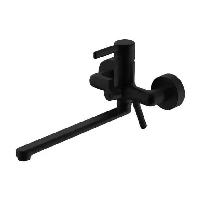 Смеситель Esko Column Black CLM31B для ванны и душа, излив 322мм, с аксессуарами