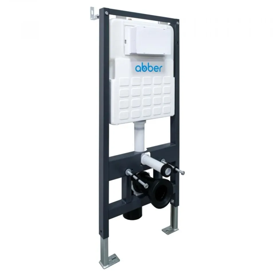 Инсталляция для подвесного унитаза ABBER AC0105 клавиша смыва AC0120NG Вороненая сталь