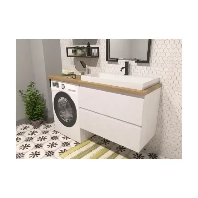 Тумба с раковиной Эстет Malibu Luxe 155 ФР-00007114 подвесная правосторонняя 2 ящика