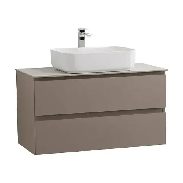 Комплект мебели BelBagno Крафт (Kraft) 100 бежевый матовый со столешницей белый матовый