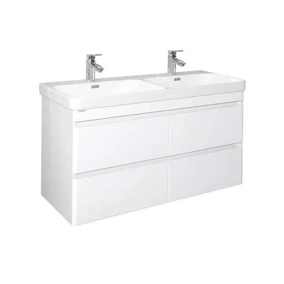 Тумба с раковиной Comforty Енисей 120 белый глянец (раковина Comforty CF19595BX-120D)