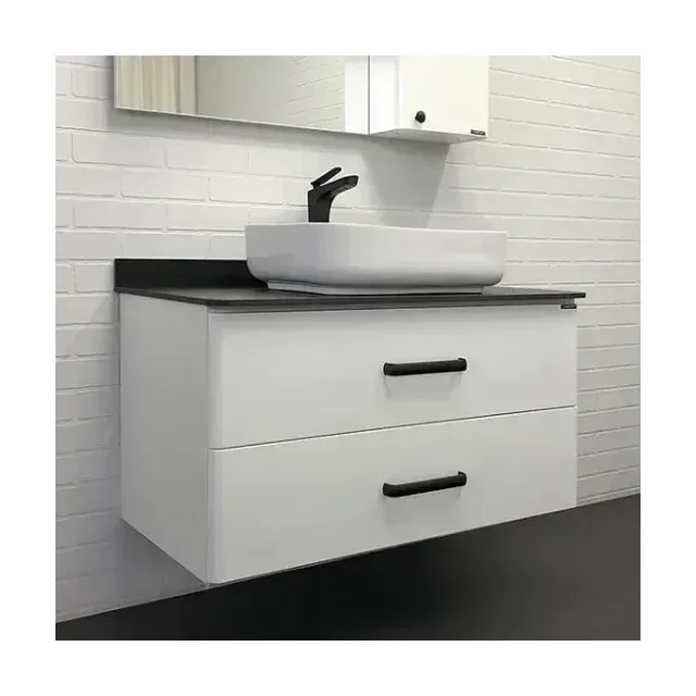 Тумба с раковиной Comforty Амстердам 95 белая с черной матовой столешницей (раковина Comforty T-Y9378)