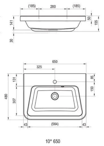 Тумба с раковиной Ravak 10° 65 темный орех