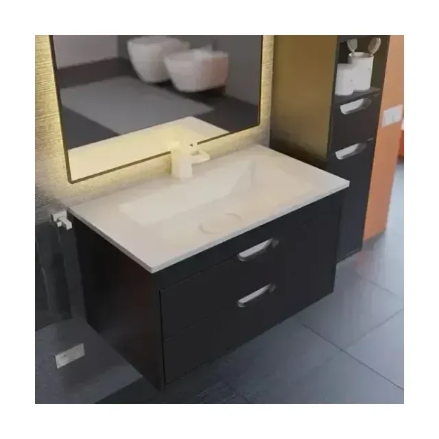 Тумба с раковиной Uperwood Modul 80 черная матовая