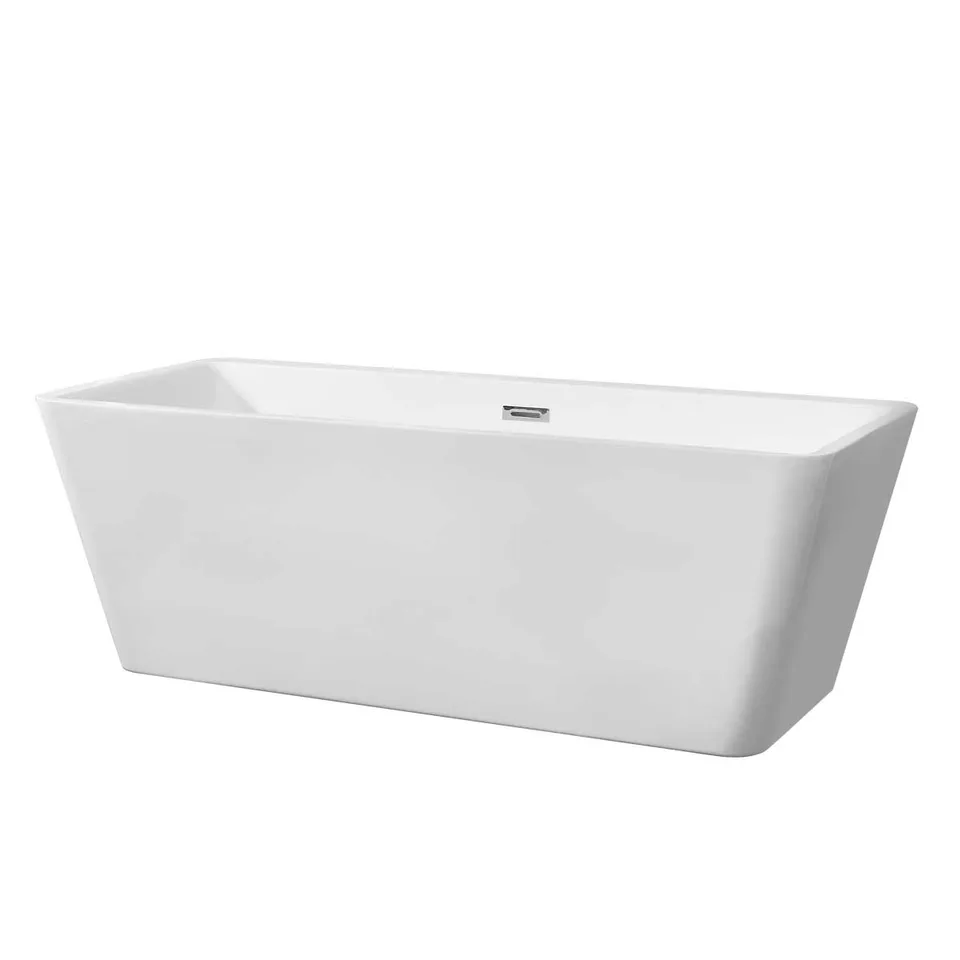 Ванна акриловая Vincea VBT-211, 1700*800*600, цвет белый, слив-перелив в комплекте, хром