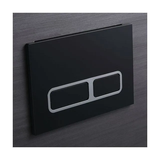Кнопка смыва Veconi FLUSH V13, FLV13-BC, 240х162х7, пластик, черный матовый, кайма - хром глянец