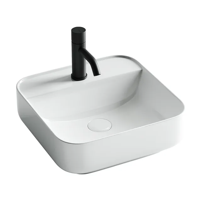 Раковина из сантехнического фарфора Ceramica Nova Элемент (Element) 39 см CN5014 накладная цвет белый