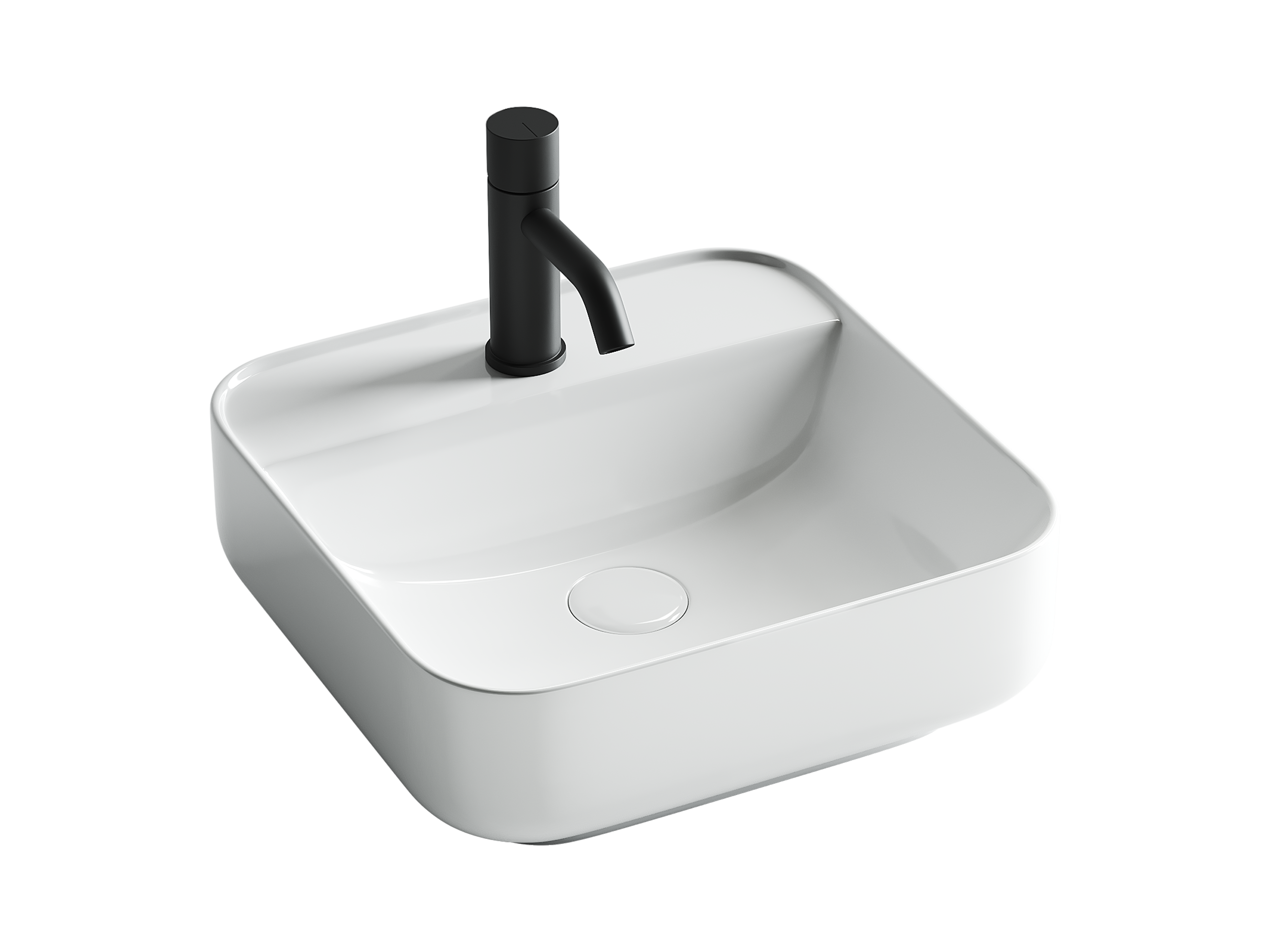Раковина из сантехнического фарфора Ceramica Nova Элемент (Element) 39 см CN5014 накладная цвет белый