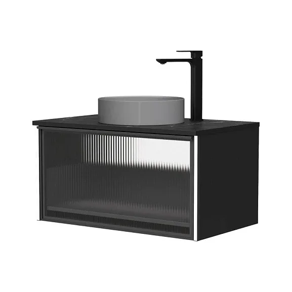 Тумба с раковиной EQUIL Стоун/Stoune 80 дуб черный (раковина 110AMDH)