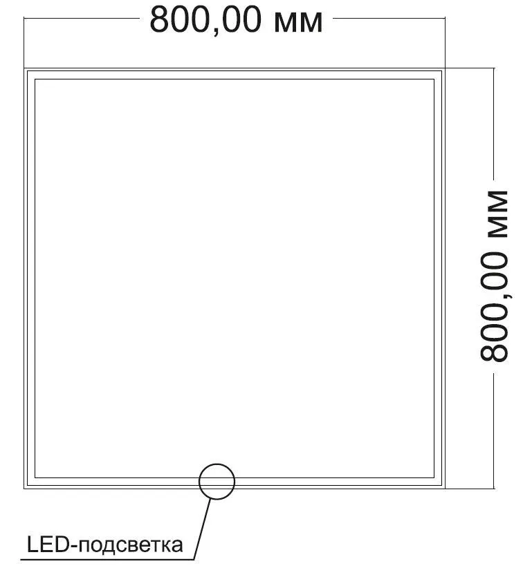 Зеркало Vincea VLM-3VN8008 80*80 с ЛЕД-подсветкой,сенсорный выключатель
