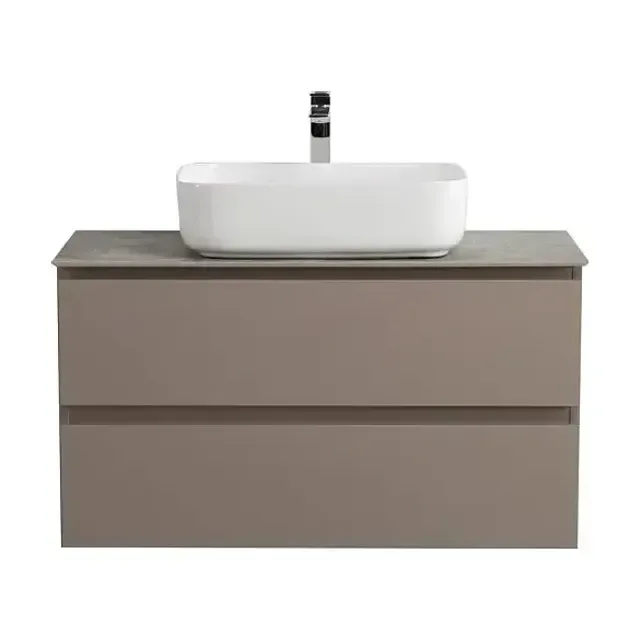Тумба с раковиной BelBagno Крафт (Kraft) 100 бежевая матовая со столешницей гранит