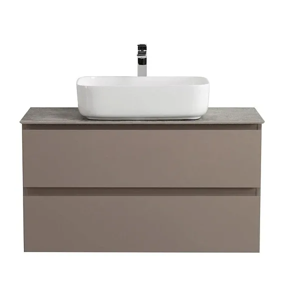 Тумба с раковиной BelBagno Крафт (Kraft) 100 бежевая матовая со столешницей гранит