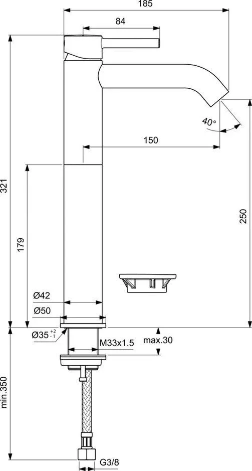 Смеситель Ideal Standard Ceraline BC269AA для раковины хром