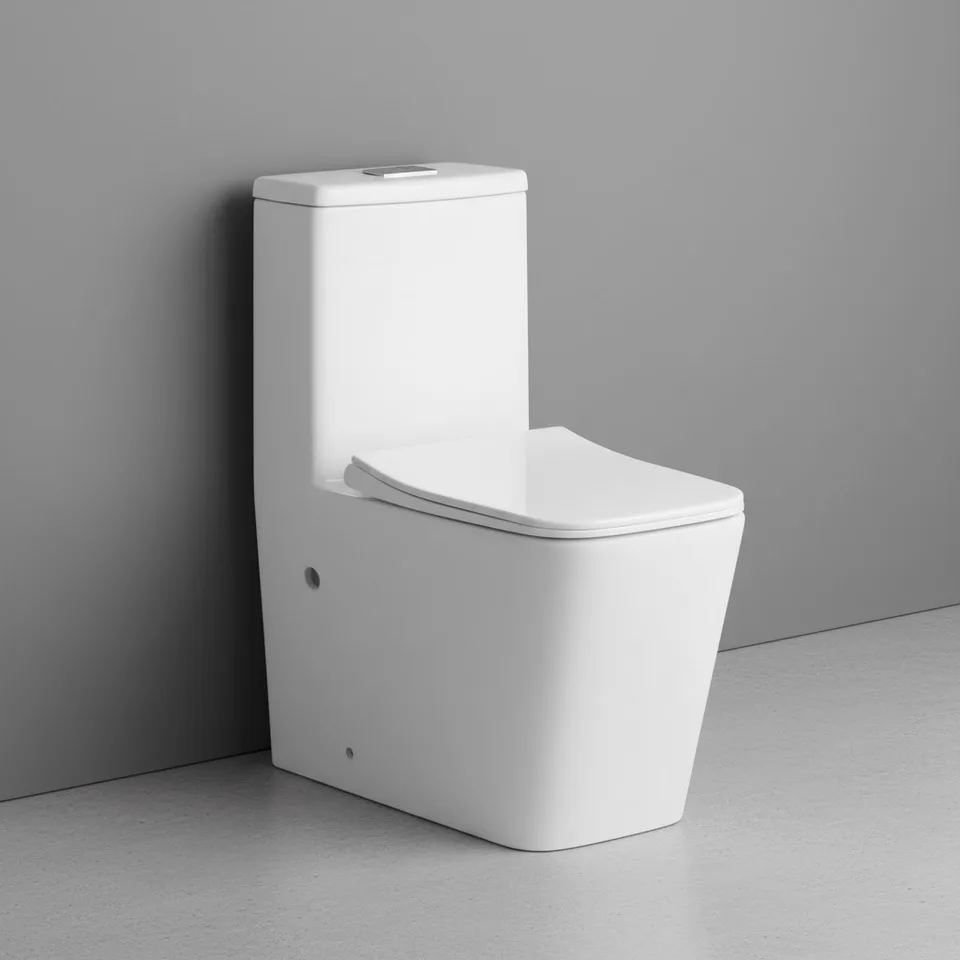 Унитаз напольный Grossman Classic GR-4486SQ-K44 (640х360х800) безободковый,белый,моноблок с тонкой крышкой,микролифт,смыв торнадо,1 мест
