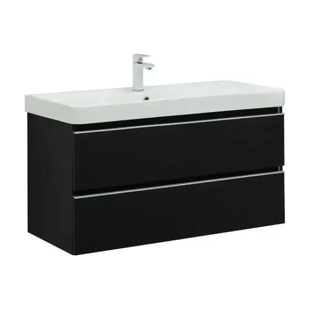 Тумба с раковиной Aquanet Вега 100 черный