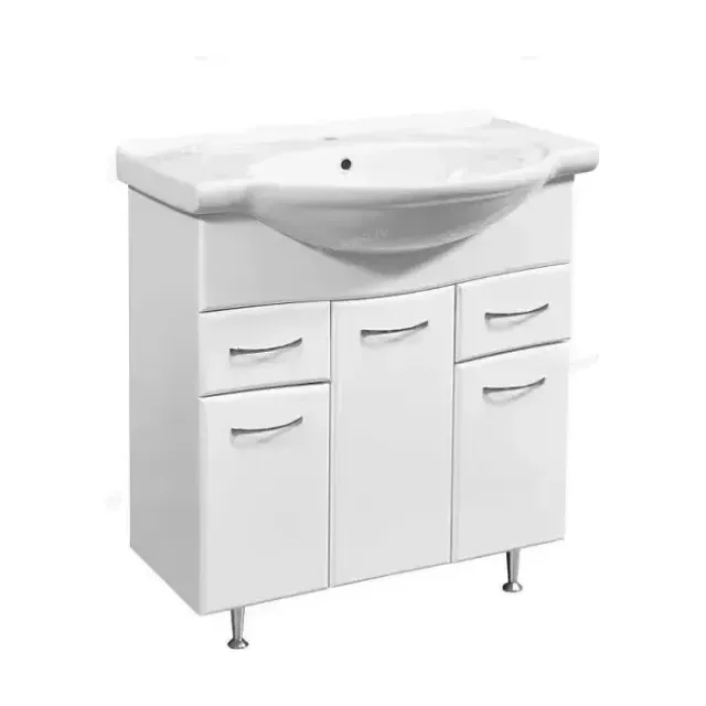 Тумба с раковиной Stella Polar Концепт 80 белый глянец