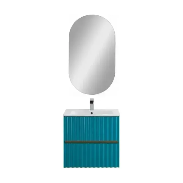 Комплект мебели Art&Max Элегант/Elegant 60 с LED подсветкой ручек бирюзовый матовый