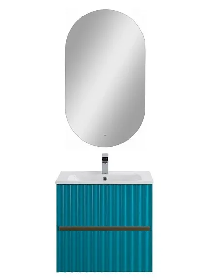 Комплект мебели Art&Max Элегант/Elegant 60 с LED подсветкой ручек бирюзовый матовый