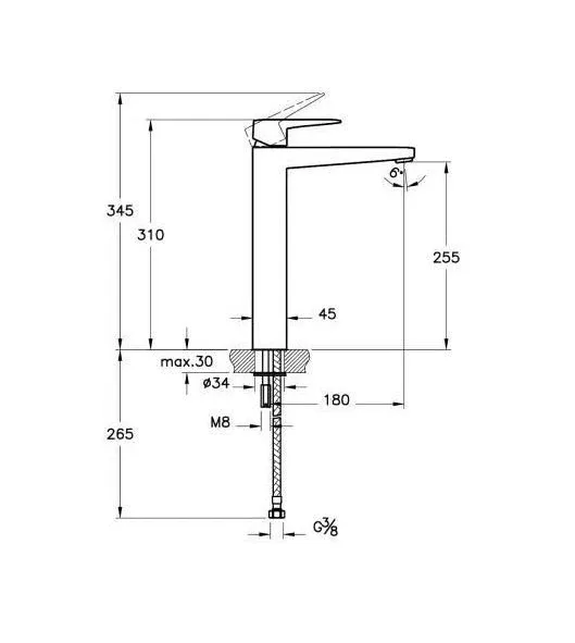 Смеситель Vitra Root Square A4273336EXP для раковины черный матовый