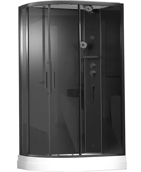 Душевая кабина Timo Premium Ilma 902 R Black 120х80 с крышей