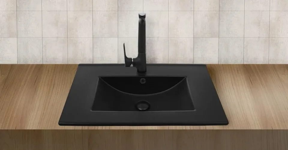 Встраиваемая раковина WeltWasser Deilbach 7506- 75 MT- BL 76*47 черная матовая