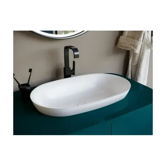 Накладная раковина Salini Marea 01 S-Stone 64,5*39 белая матовая