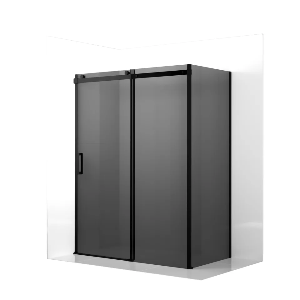 Душевое ограждение Ambassador Benefit 19022202HBB-80HBB (130х80х200) прямоугольник,черный,стекло тонированное,раздвижная,2 места